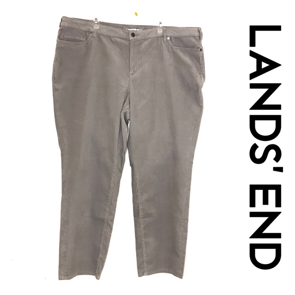 NWT Lands’ End Gray Corduroy Pants Slim Leg